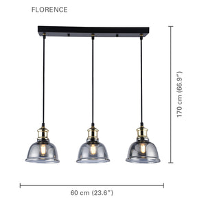 Xtricity - Luminaire Suspendu, Largeur de 23.6'', De la Collection Florence, Noir - Simple Boutique