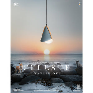 Xtricity - Luminaire Suspendu, Largeur de 7.5'', De la Collection Celeste, Gris et Bois - Simple Boutique