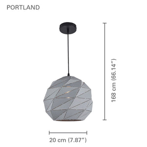 Xtricity - Luminaire Suspendu, Largeur de 7.87'', De la Collection Portland, Gris - Simple Boutique