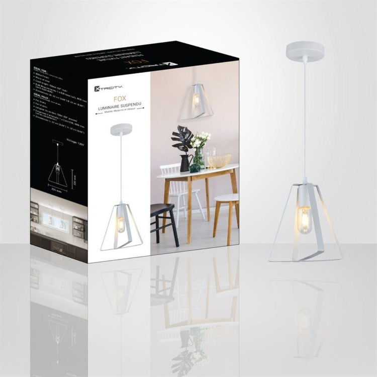 Xtricity - Luminaire Suspendu, Largeur de 8.66'', De la Collection Fox, Blanc - Simple Boutique