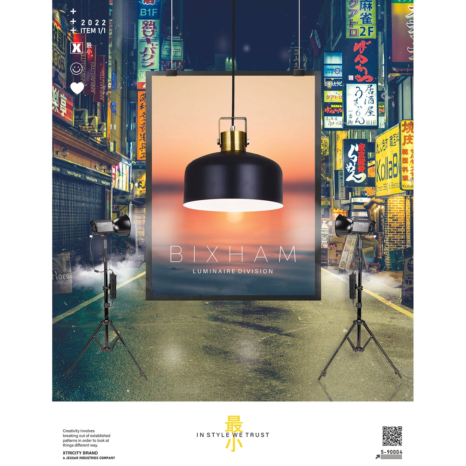 Xtricity - Luminaire Suspendu, Largeur de 9.1'', De la Collection Bixham, Noir - Simple Boutique