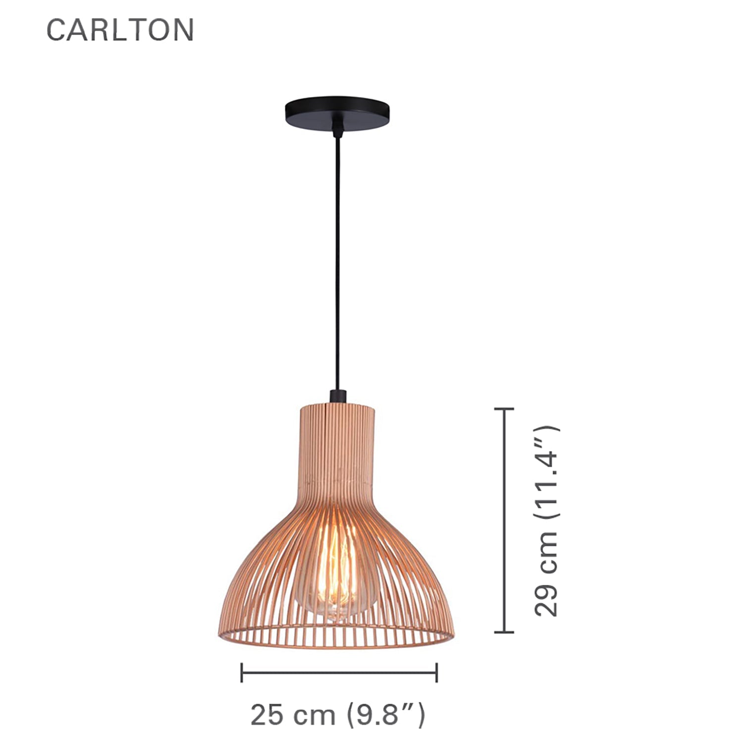 Xtricity - Luminaire Suspendu, Largeur de 9.8'', De la Collection Carlton, Or - Simple Boutique