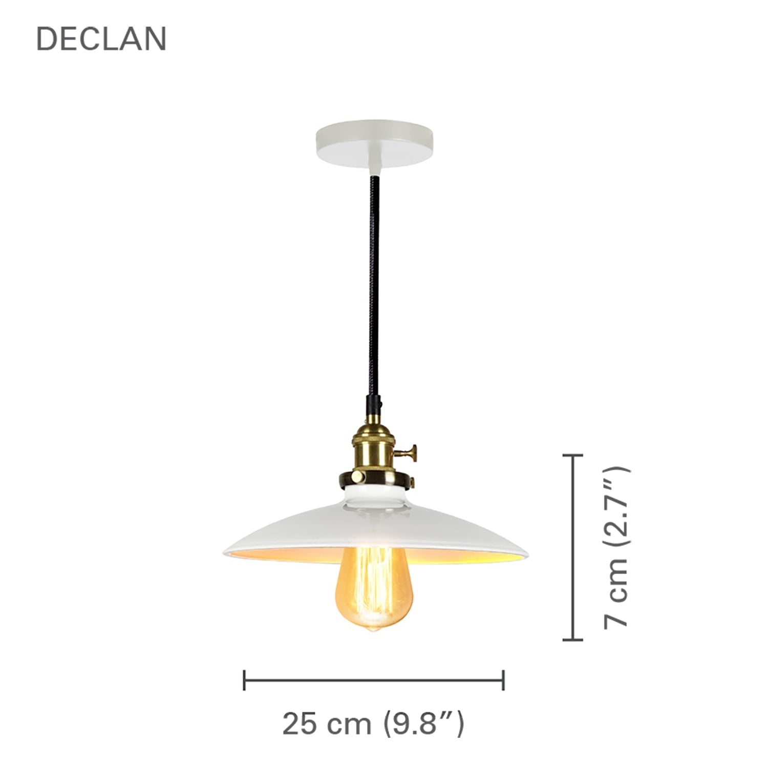 Xtricity - Luminaire Suspendu, Largeur de 9.8'', De la Collection Declan, Blanc - Simple Boutique