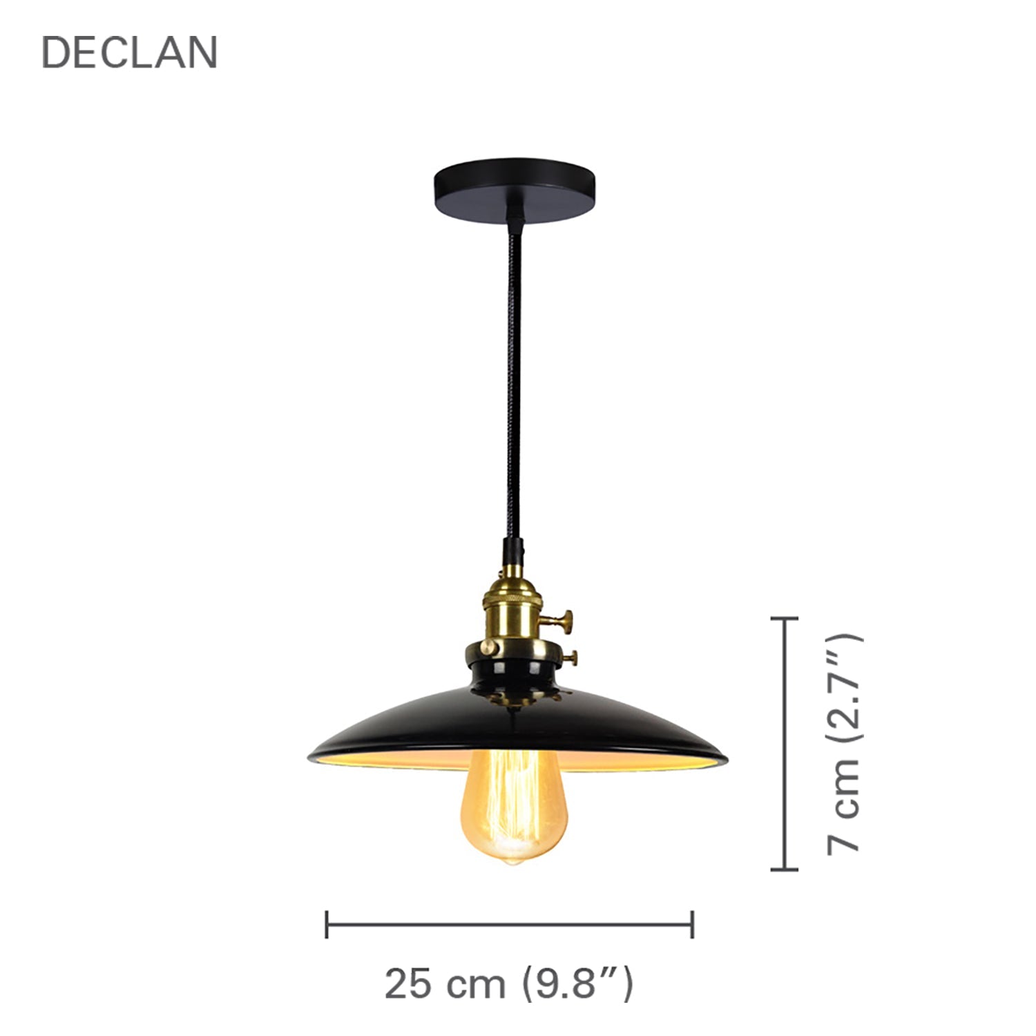 Xtricity - Luminaire Suspendu, Largeur de 9.8'', De la Collection Declan, Noir - Simple Boutique