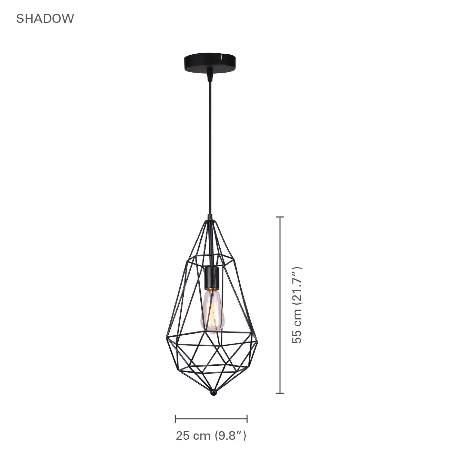 Xtricity - Luminaire Suspendu, Largeur de 9.8'', De la Collection Shadow, Noir - Simple Boutique