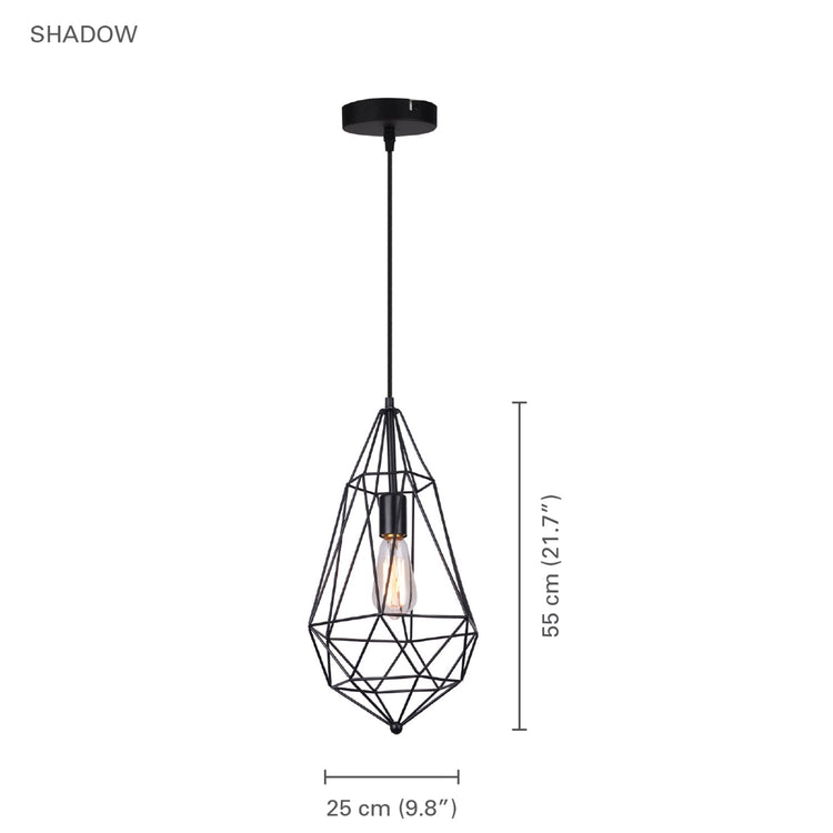 Xtricity - Luminaire Suspendu, Largeur de 9.8'', De la Collection Shadow, Noir - Simple Boutique
