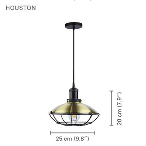 Xtricity - Luminaire Suspendu, Largeur de 9.84'', De la Collection Houston, Laiton Antique - Simple Boutique