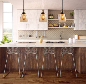 Xtricity - Luminaire Suspendu Verre Ambré, Ampoule DEL Incluse, De la Collection à L'ancienne - Simple Boutique