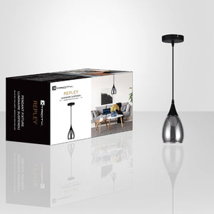 Xtricity - Luminaire Suspendu à 1 Lumière, Largeur de 4.7'', De la Collection Repley, Noir - Simple Boutique