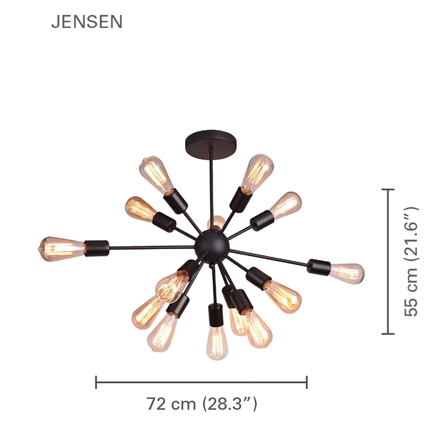 Xtricity - Luminaire Suspendu à 14 Lumières, Largeur de 28.3'', De la Collection Jensen - Simple Boutique