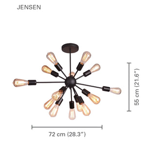 Xtricity - Luminaire Suspendu à 14 Lumières, Largeur de 28.3'', De la Collection Jensen - Simple Boutique