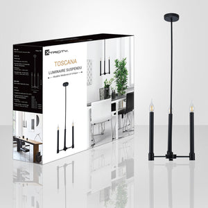 Xtricity - Luminaire Suspendu à 3 Lumières, Largeur de 13'', De la Collection Toscana, Noir - Simple Boutique