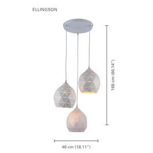 Xtricity - Luminaire Suspendu à 3 Lumières, Largeur de 18.11'', De la Collection Ellingson, Blanc - Simple Boutique