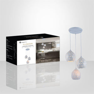 Xtricity - Luminaire Suspendu à 3 Lumières, Largeur de 18.11'', De la Collection Ellingson, Blanc - Simple Boutique