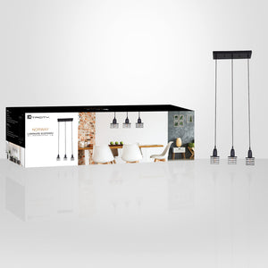 Xtricity - Luminaire Suspendu à 3 Lumières, Largeur de 20.86'', De la Collection Norway, Noir - Simple Boutique