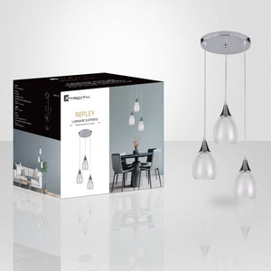 Xtricity - Luminaire Suspendu à 3 Lumières, Largeur de 9.8'', De la Collection Repley, Blanc - Simple Boutique