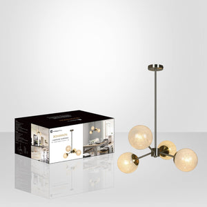 Xtricity - Luminaire Suspendu à 4 Lumières, Largeur de 22.4'', De la Collection Bohannon, Argenté - Simple Boutique