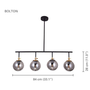 Xtricity - Luminaire Suspendu à 4 Têtes, Largeur de 33.1'', De la Collection Bolton, Noir - Simple Boutique