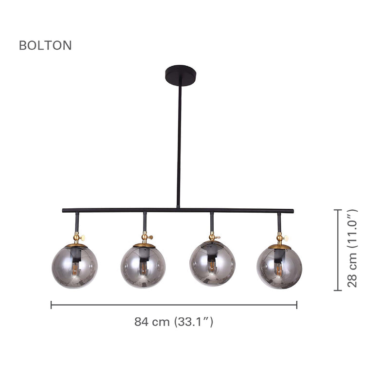 Xtricity - Luminaire Suspendu à 4 Têtes, Largeur de 33.1'', De la Collection Bolton, Noir - Simple Boutique