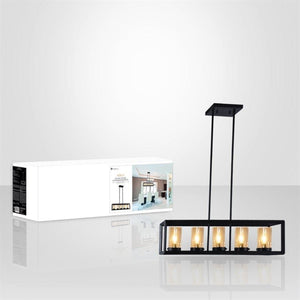 Xtricity - Luminaire Suspendu à 5 Lumières, Largeur de 30.7'', De la Collection Noble, Noir - Simple Boutique