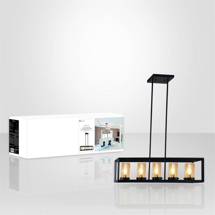 Xtricity - Luminaire Suspendu à 5 Lumières, Largeur de 30.7'', De la Collection Noble, Noir - Simple Boutique