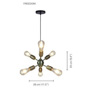 Xtricity - Luminaire Suspendu à 6 Lumières, Largeur de 11'', De la Collection Freedom, Laiton Antique - Simple Boutique