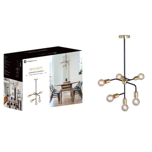 Xtricity - Luminaire Suspendu à 6 Lumières, Largeur de 14.2'', De la Collection Skylight, Doré - Simple Boutique
