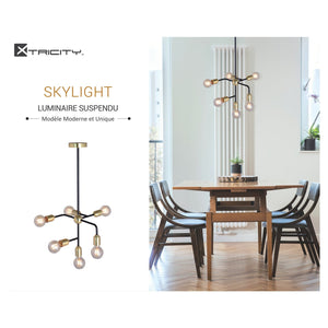 Xtricity - Luminaire Suspendu à 6 Lumières, Largeur de 14.2'', De la Collection Skylight, Doré - Simple Boutique