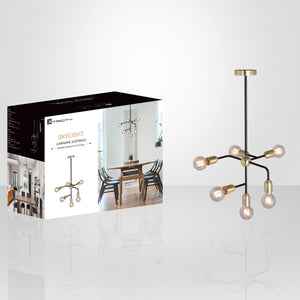 Xtricity - Luminaire Suspendu à 6 Lumières, Largeur de 14.2'', De la Collection Skylight, Doré - Simple Boutique