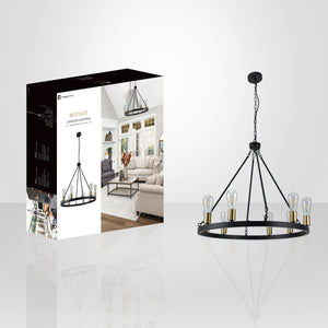 Xtricity - Luminaire Suspendu à 6 Lumières, Largeur de 28.3'', De la Collection WestGate, Noir - Simple Boutique