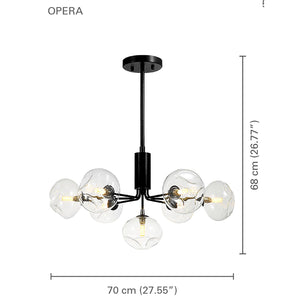 Xtricity - Luminaire Suspendu à 7 Lumières, Largeur de 27.55'', De la Collection Opera, Noir - Simple Boutique