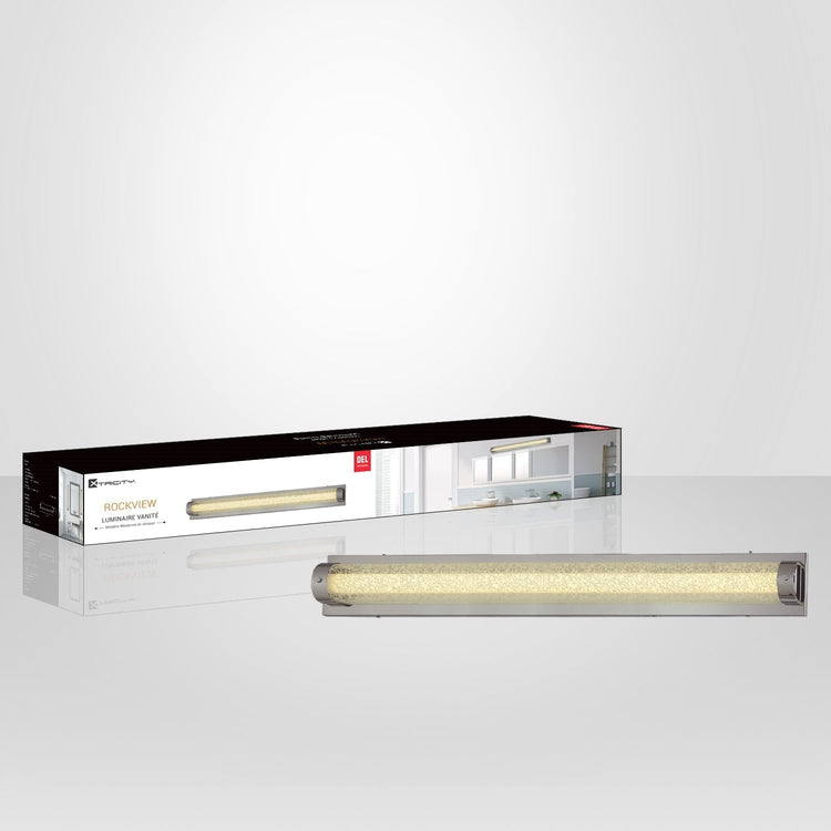 Xtricity - Luminaire Vanité au DEL, Largeur 35.8'', De la Collection Rockview, Fini Chromé - Simple Boutique