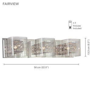 Xtricity - Luminaire de Vanité à 3 Lumières, Largeur de 22.05'', De la Collection Fairview, Fini Chromé - Simple Boutique
