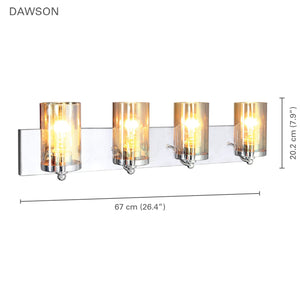 Xtricity - Luminaire de Vanité à 4 Têtes, Largeur de 26.4'', De la Collection Dawson, Fini Chromé - Simple Boutique