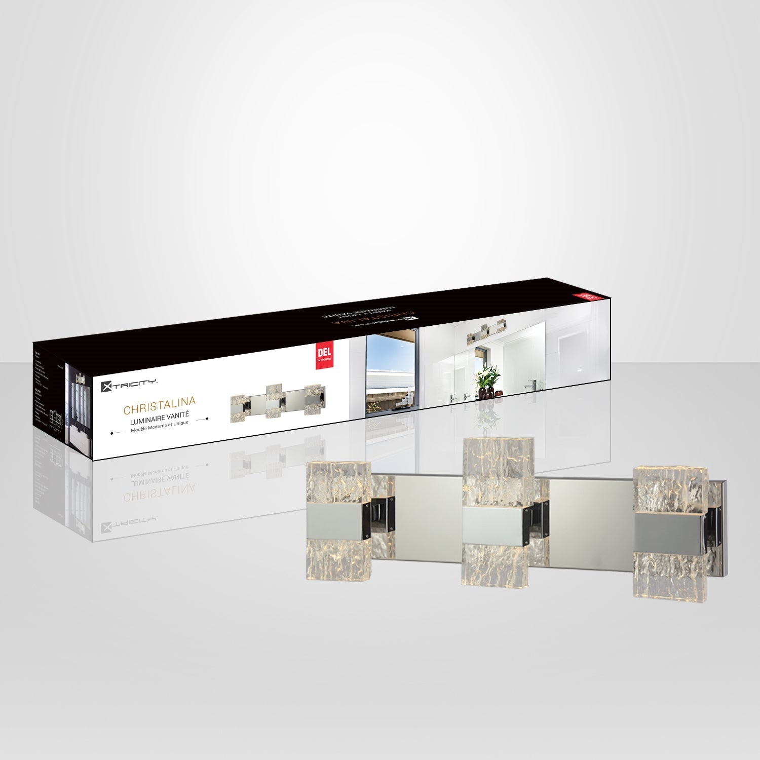 Xtricity - Luminaire de Vanité au DEL, Largeur de 24.1'', De la Collection Christalina, Fini Chromé - Simple Boutique