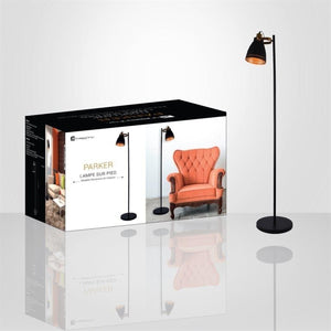Xtricity - Luminaire sur Pied à 1 Tête, Hauteur de 5', De la Collection Parker, Noir - Simple Boutique