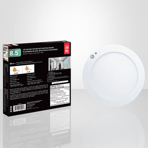 Xtricity - Plafonnier DEL Avec Détecteur de Mouvement, 8.5" de Diamètre, 16W, 11000 Lumens, Trois Options de Couleur d'éclairage - Simple Boutique