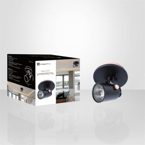 Xtricity - Plafonnier à 1 Tête, Largeur de 5.11'', De la Collection Walter, Noir - Simple Boutique