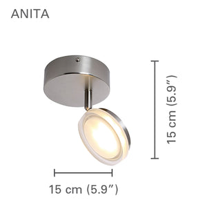 Xtricity - Plafonnier à 1 Tête avec DEL Intégré, Largeur de 5.90'', De la Collection Anita, Nickel - Simple Boutique