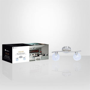 Xtricity - Plafonnier à 2 Têtes, Largeur de 14.17'', De la Collection Oscar, Argenté - Simple Boutique