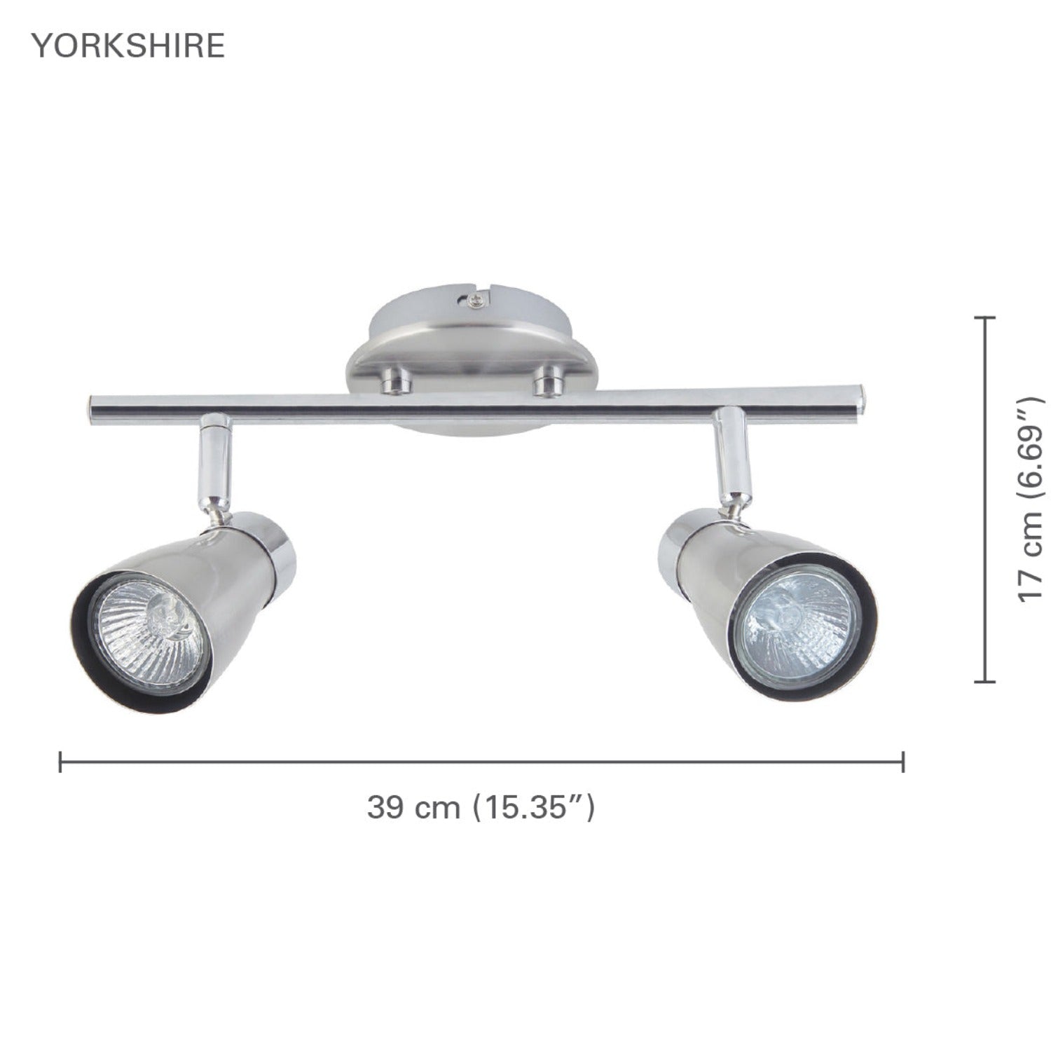 Xtricity - Plafonnier à 2 Têtes, Largeur de 15.35'', De la Collection Yorkshire, Noir - Simple Boutique