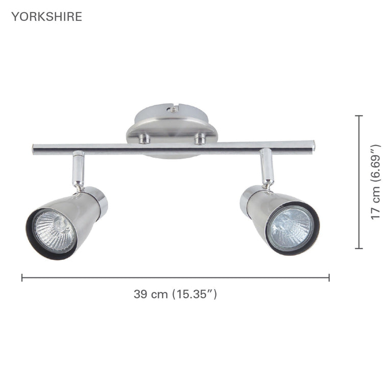 Xtricity - Plafonnier à 2 Têtes, Largeur de 15.35'', De la Collection Yorkshire, Noir - Simple Boutique