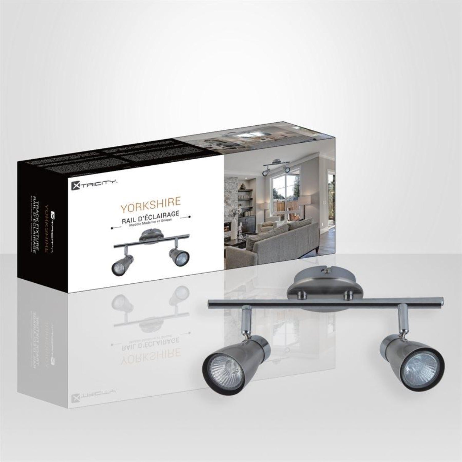 Xtricity - Plafonnier à 2 Têtes, Largeur de 15.35'', De la Collection Yorkshire, Noir - Simple Boutique