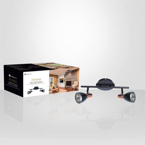 Xtricity - Plafonnier à 2 Têtes, Largeur de 16,1'', De la Collection Riviera, Noir - Simple Boutique