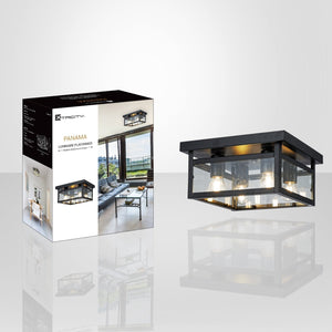 Xtricity - Plafonnier à 4 Lumières, Largeur de 11.8'', De la Collection Panama, Noir - Simple Boutique
