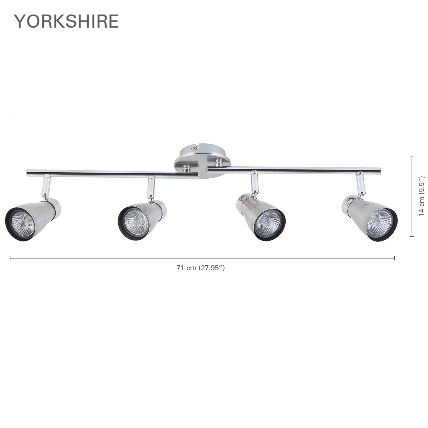 Xtricity - Plafonnier à 4 Têtes, Largeur de 27.95'', De la Collection Yorkshire, Nickel Chrome - Simple Boutique