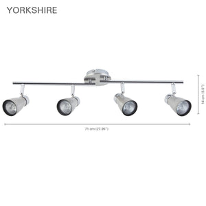 Xtricity - Plafonnier à 4 Têtes, Largeur de 27.95'', De la Collection Yorkshire, Nickel Chrome - Simple Boutique