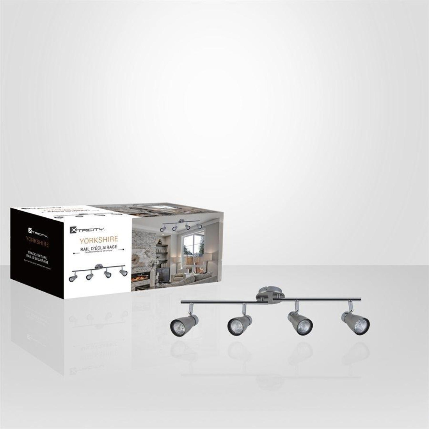 Xtricity - Plafonnier à 4 Têtes, Largeur de 27.95'', De la Collection Yorkshire, Nickel Chrome - Simple Boutique