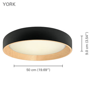 Xtricity - Plafonnier avec DEL Intégré, Diamètre de 19.7", De la Collection York, Noir - Simple Boutique