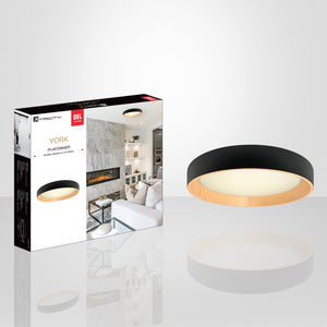 Xtricity - Plafonnier avec DEL Intégré, Diamètre de 19.7", De la Collection York, Noir - Simple Boutique